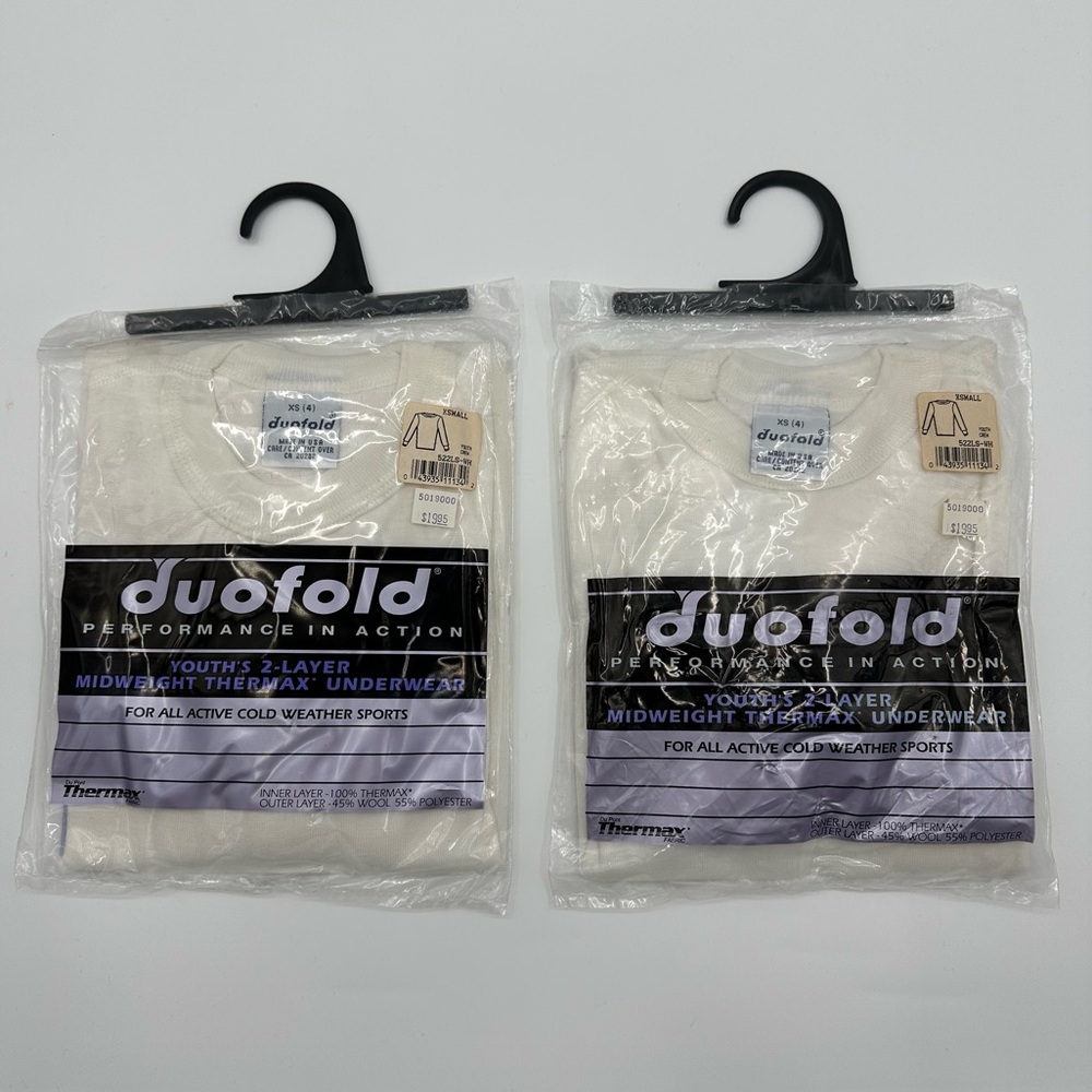 2 Vintage Duofold Youth’s XS (4) 2 Layer Mid‎ weight Thermal Underwear Shirt New